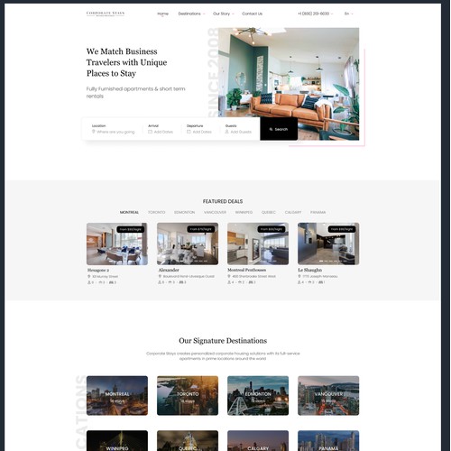 Apartment Rentals main page design