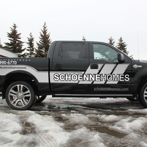 Create a truck wrap for Ford F150 Schoenne Homes