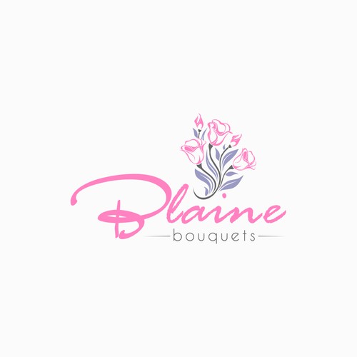 Create a fun colorful elegant logo for Blaine Bouquets
