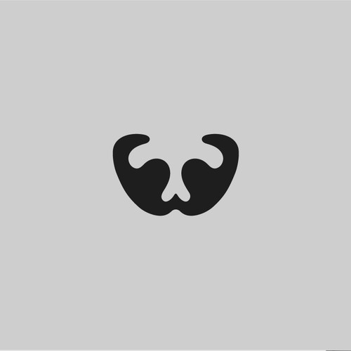 A bold, minimal logo with a stylized dog nose