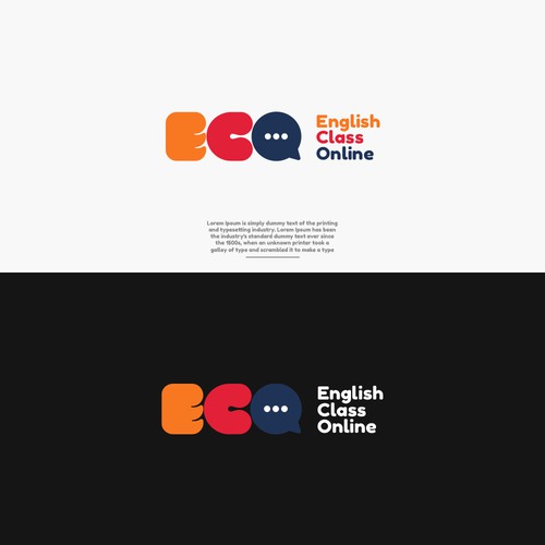 Concept of a logo for an online English school.