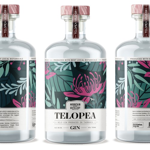 Label design for gin produced from local Tasmanian botanicals