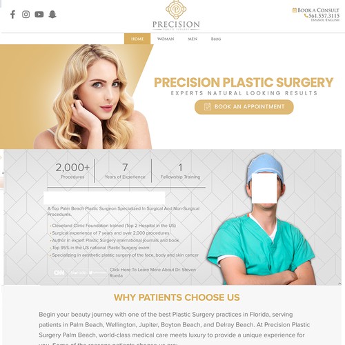 Web Banner for Precision Plastic Surgery Company