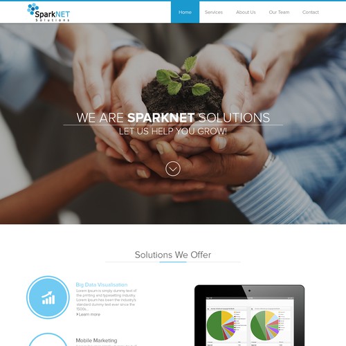 One Page Responsive Website for Technology Solutions Company