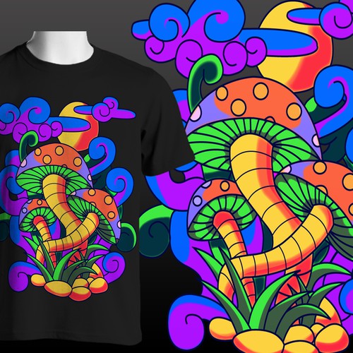 Bold Tipsy Mushroom Design