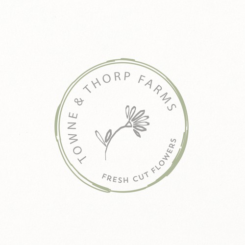 flower farm logo concept