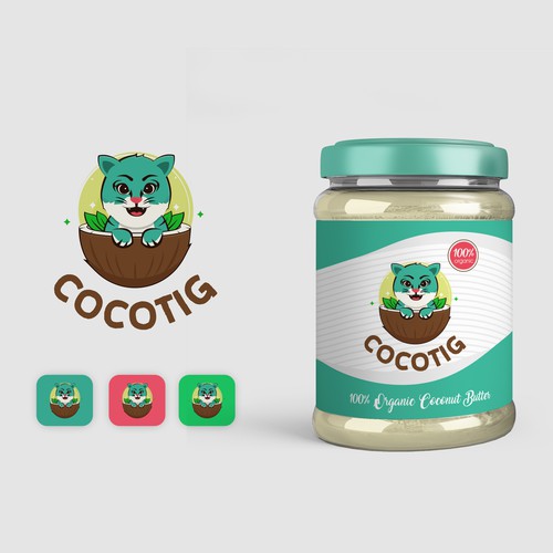 Cocotig logo and packaging design