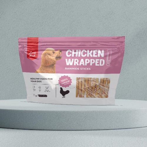 packaging design for chicken fingers for dogs