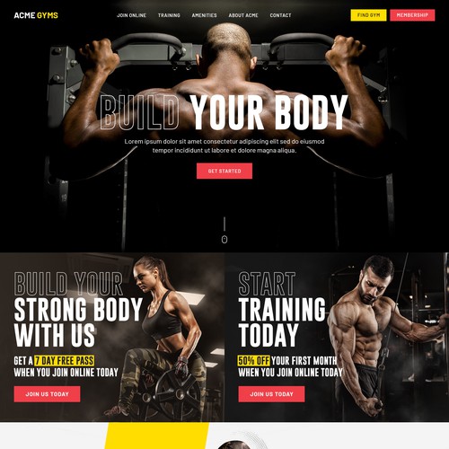 Gym website design