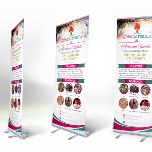 Help Gelato Dreams create roll-up banner