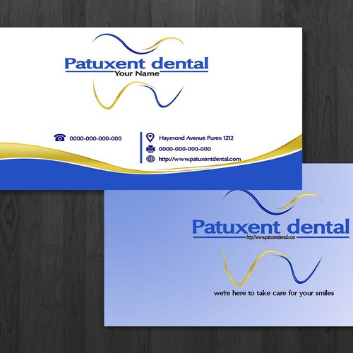 Create a striking business card for Patuxent Dental!