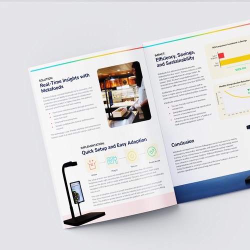 Modern Case Study Booklet Design for Food Service Innovation