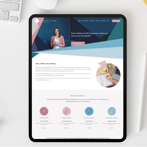 Audrey Paige - website for Copywriter 