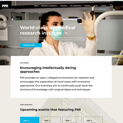 Web Concept for a Research Institute