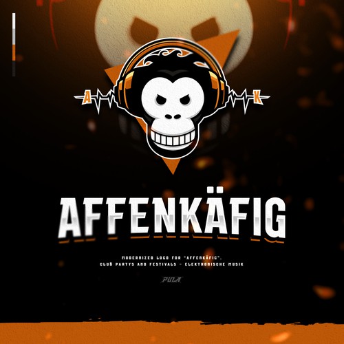 Modernized logo for "AffenKäfig"