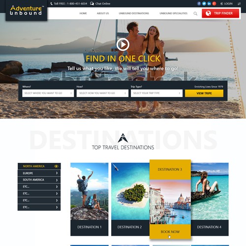 design for an Adventure Vacations Website