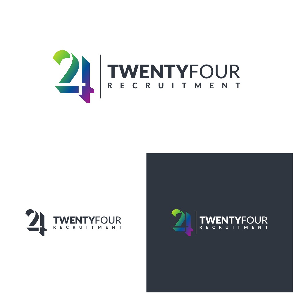 Multi-colour, bold, flat UI logo for Twentyfour Recruitment