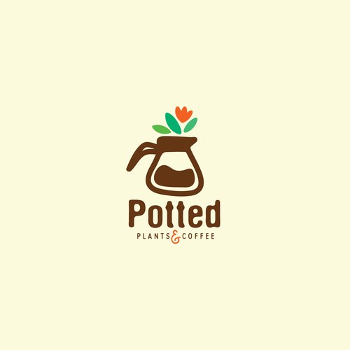 Logo for a coffee and plant shop