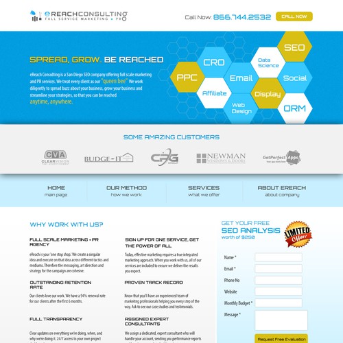 Design Landing Page for Marketing Company