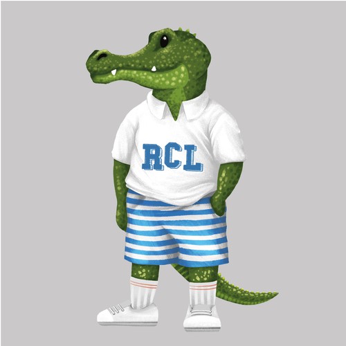Crocodile illustration for clothing brand 