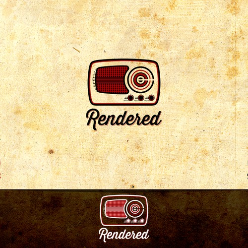 Logo for Rendered, an awesome, scrappy podcast/radio show about creativity