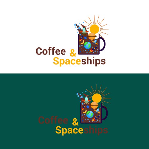 funky logo or coffee and spaceships