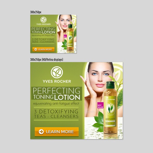 Banner Ads Design - Perfecting Toning Lotion