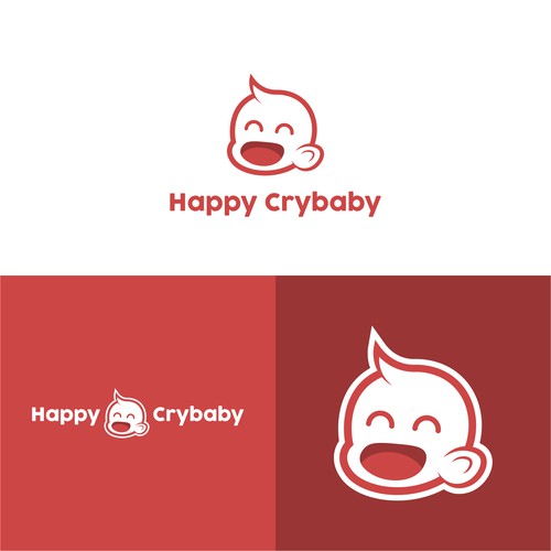 Happy baby logo concept