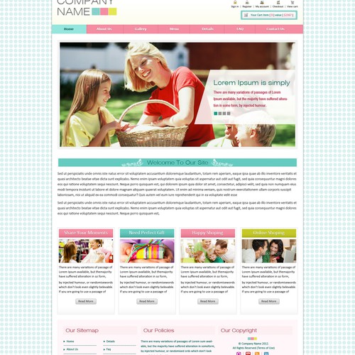 Website Design for E-commerce Company - Design Theme for Stay-at-home Moms 