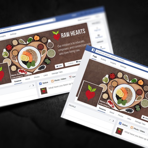 Raw Hearts facebook design concept.