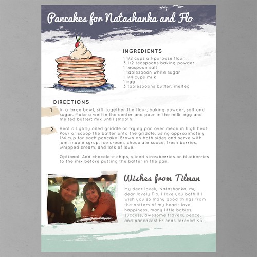 A Gift of Love - Wedding Recipe Book Page