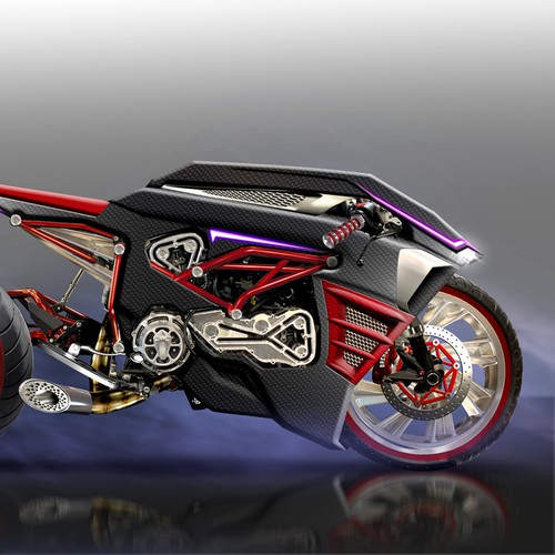 Futuristic custom motorcycle 