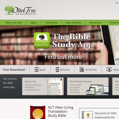 Olive Tree Bible Software needs a new landing page