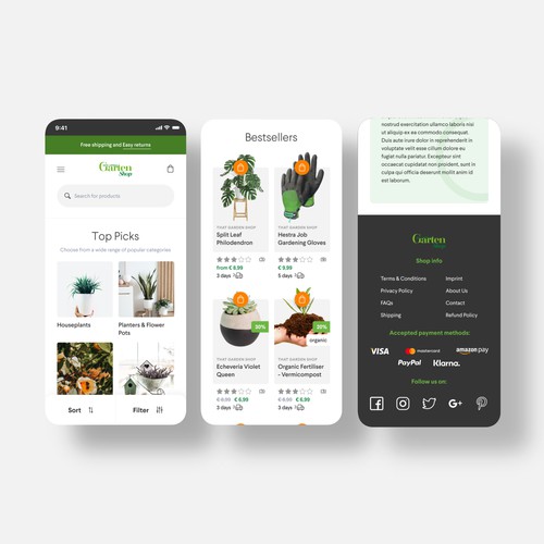 Mein Schoner Garten Shop Home Page UI