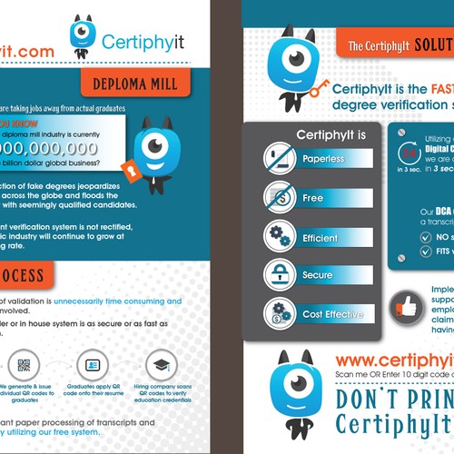 Degree Verification Infographic / Format: 8.5"x11" single or double sided