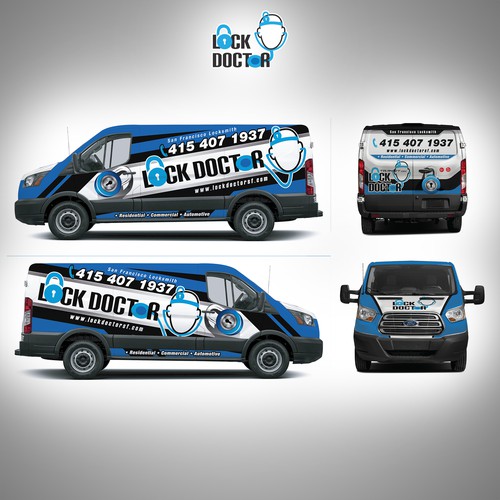 Ford Transit low roof LOCK DOCTOR van wrap