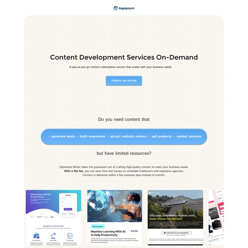 agency service landingpage design