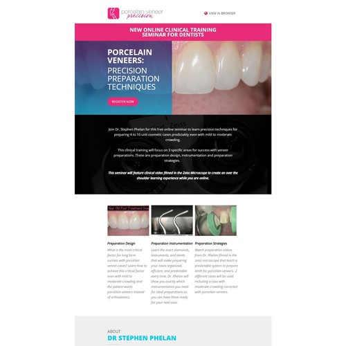 Design an email for free online dental seminar