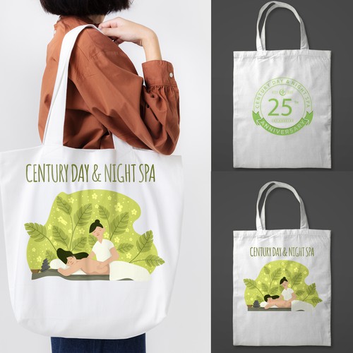 Massage illustration for tote bag design