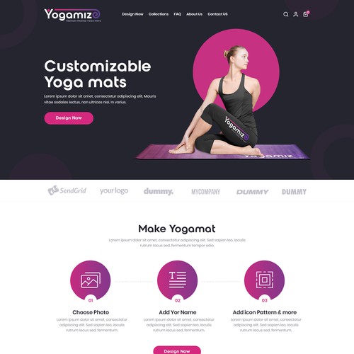 Design a trendy, vibrant, custom Yoga Mats Ecommerce website