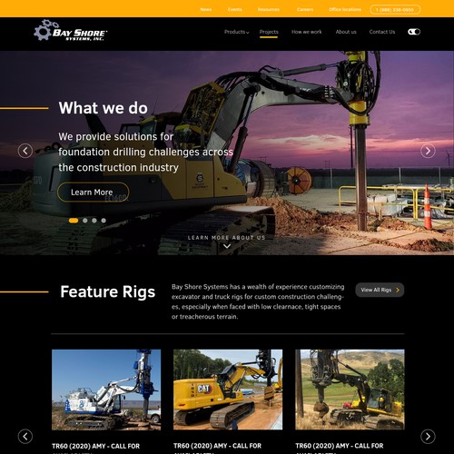 Homepage design for Bay Shore Inc.