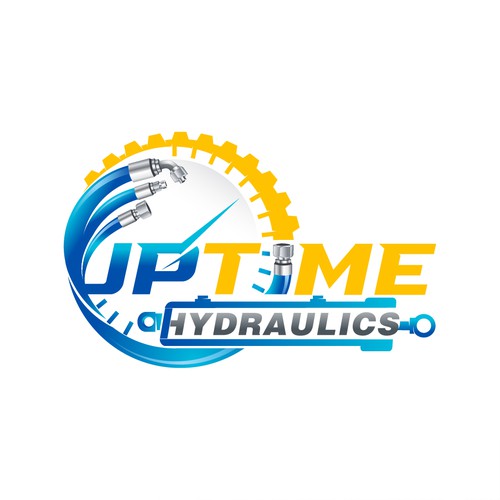 a industrial logo for a mobile hydraulic hose repair business