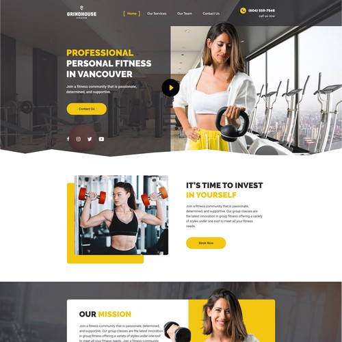 Website design for fitness studio