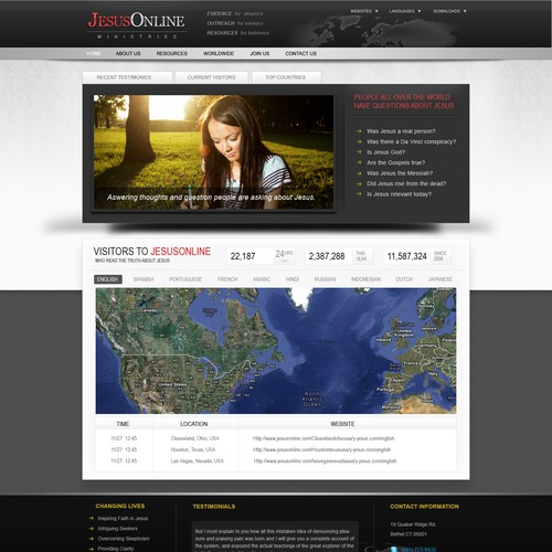 Website design for Jesus Online Ministries