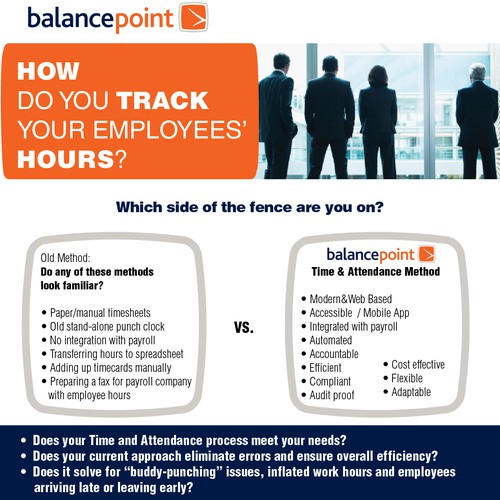 Create a winning Time & Attendance One Pager for Balance Point Payroll