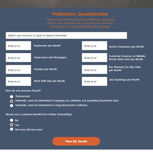 Questionnaire web-page design