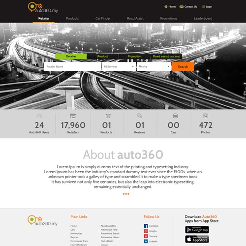 Redesign for the road assist & automotive directory website