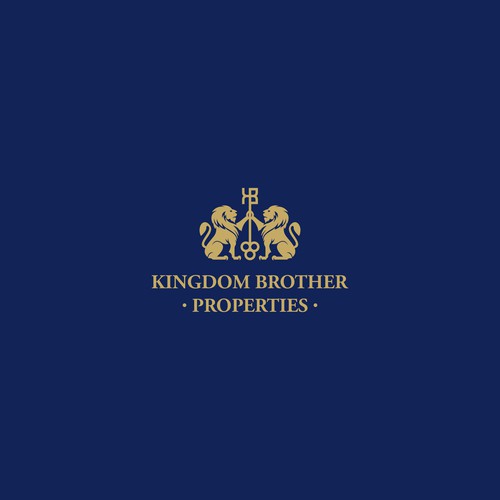 Luxury Golden Twin Lion Logo