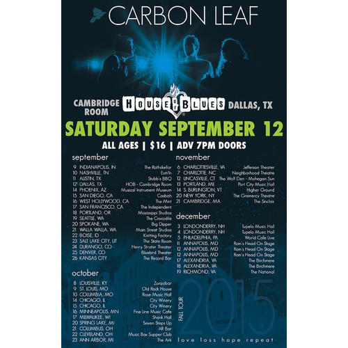 Tour Date Poster for Carbon Leaf