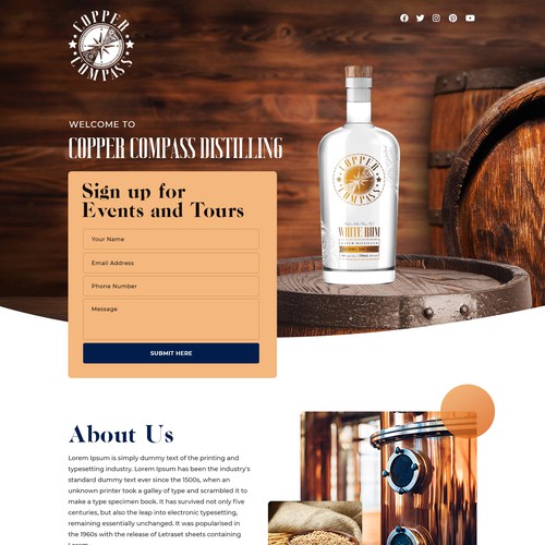 Landing page design